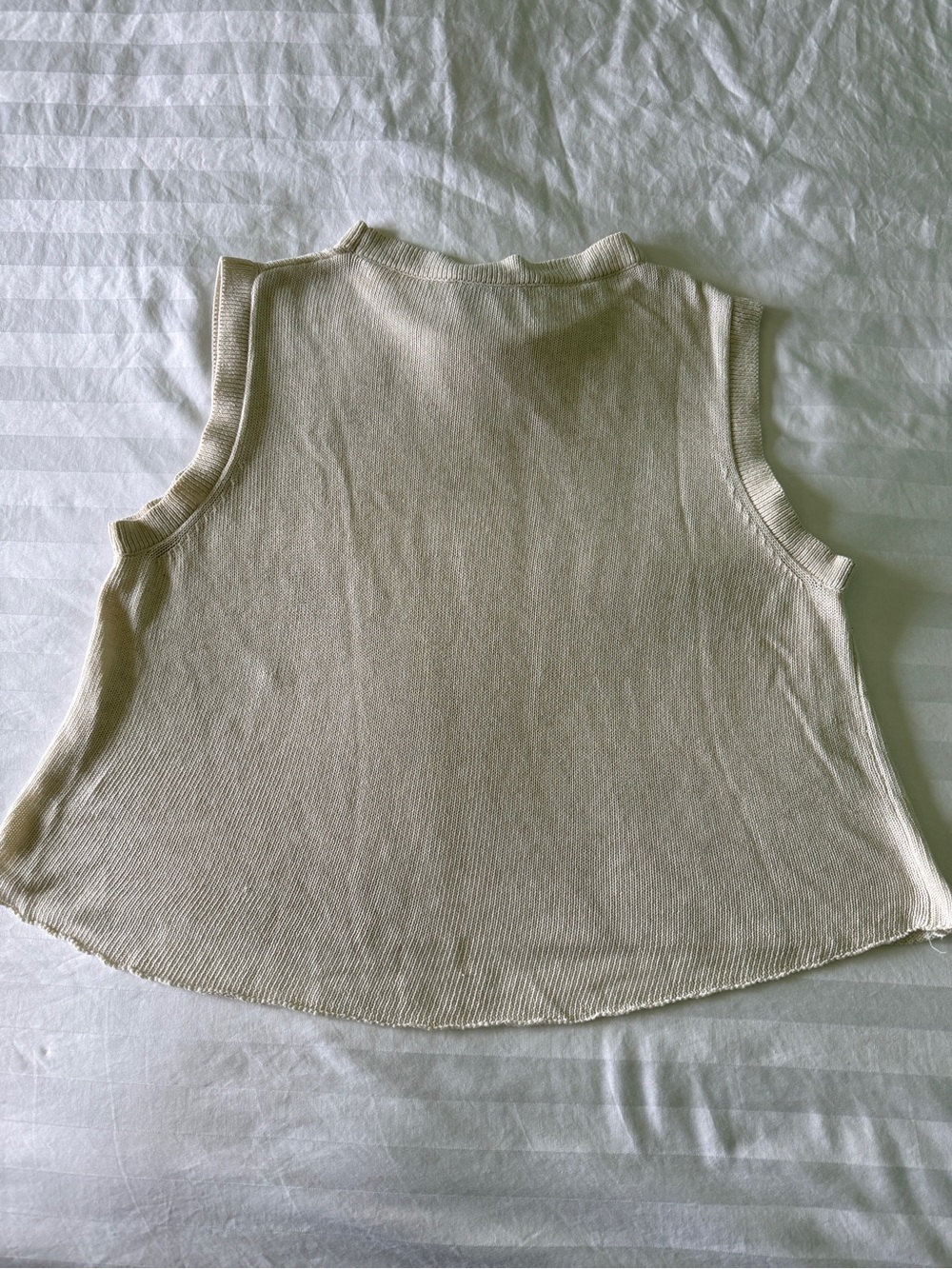 Zara Cream Ribbed Knit Sweater Top - Picture 3 of 3